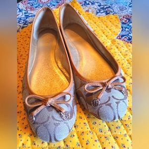 Coach Women's Tan/Brown Ballet Flats💖 Size 7B